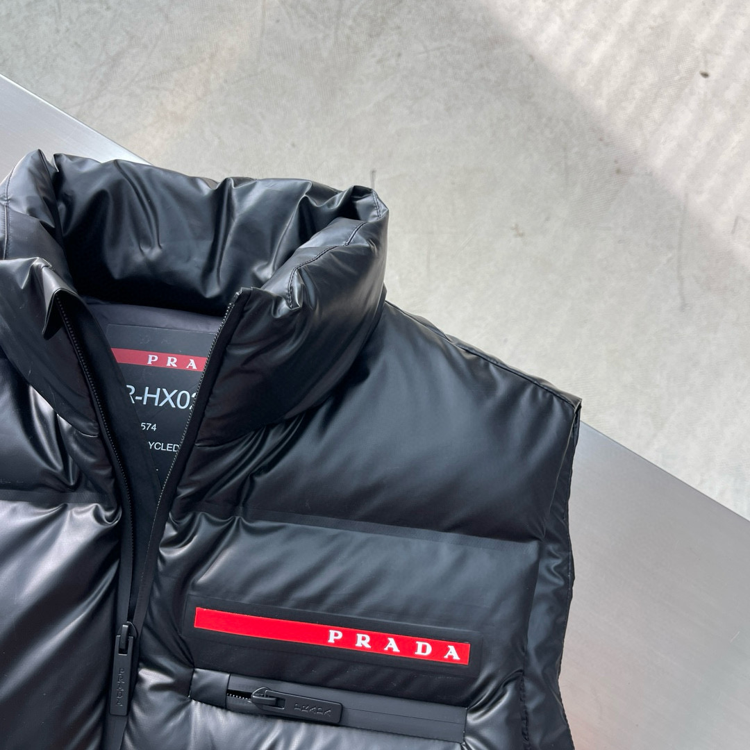 Prada Down Vest Cotton Red S-l-xl