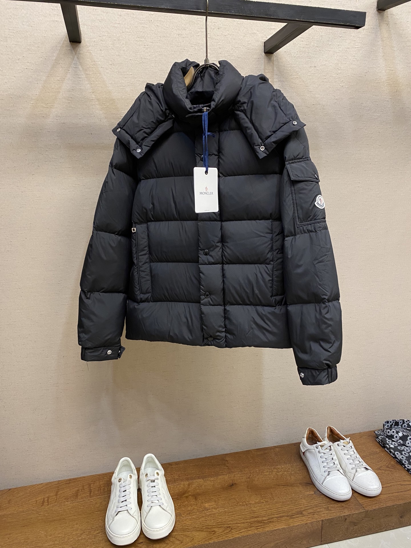 Moncler Male Down Jacket White Duck Down Hooded S-m-l