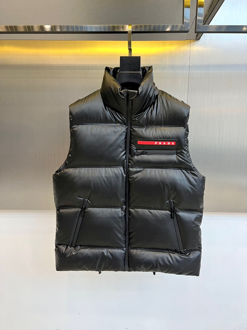 Prada Down Vest Knitted Black Slim Fit S-xl