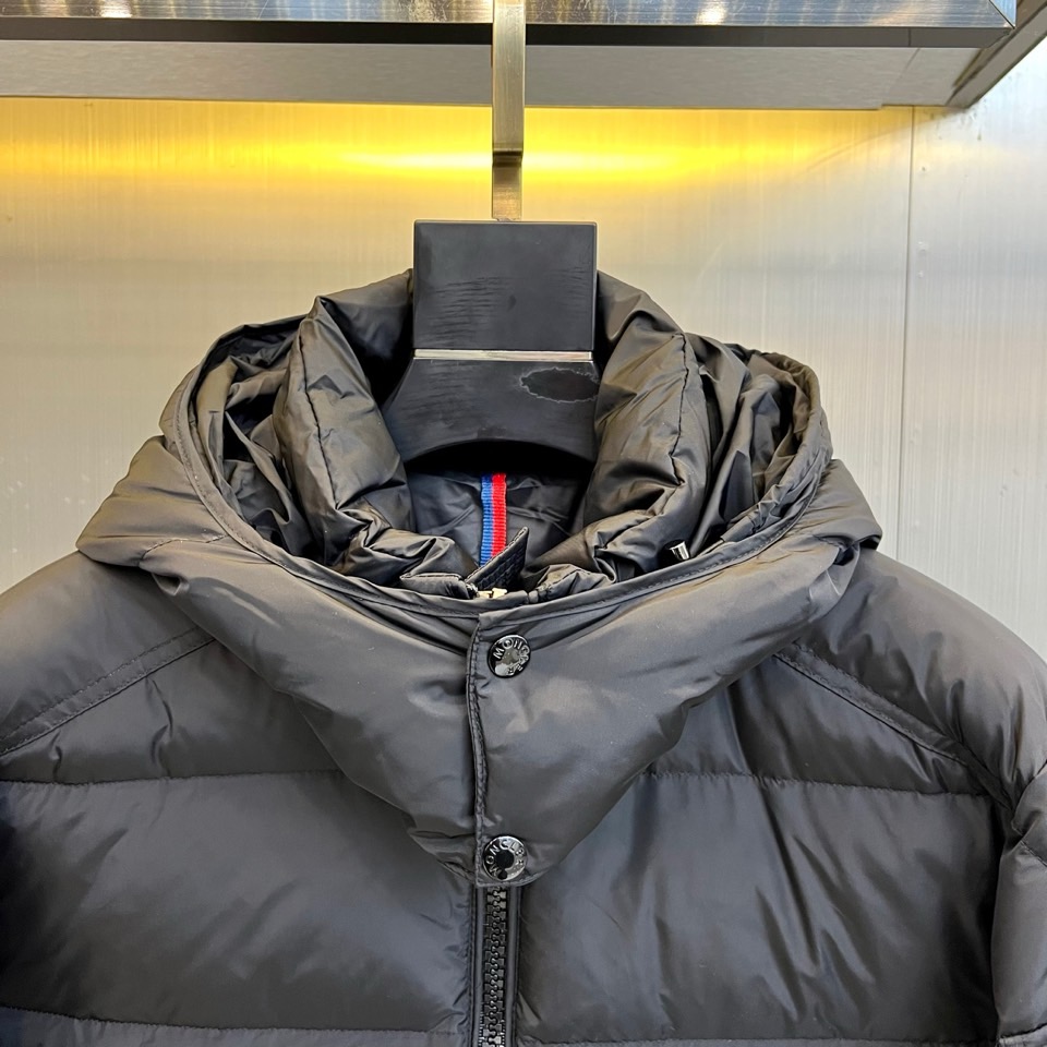Moncler Down Jacket Cotton Blue Hooded M-l