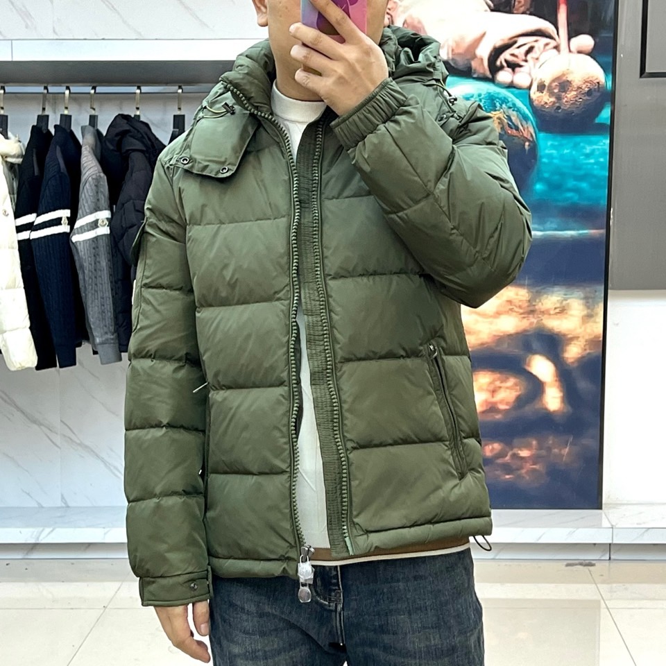 Moncler Down Jacket Cotton Blue Hooded M-l