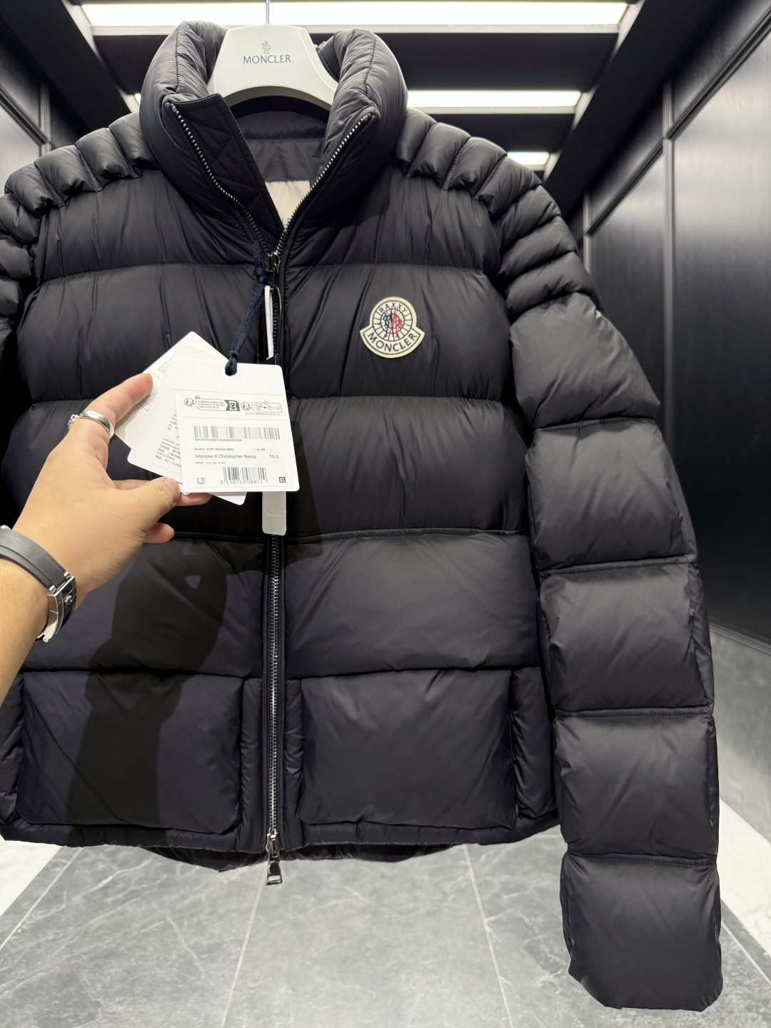 Moncler Female Down Jacket Goose Down Black Couple Style S-m-l