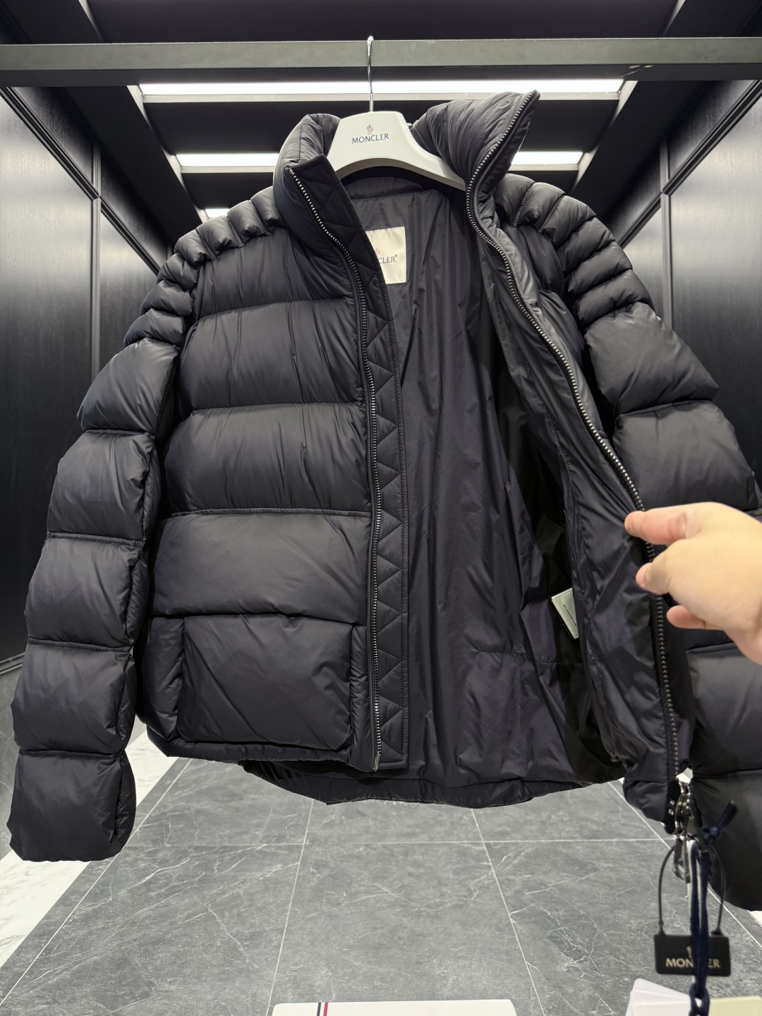 Moncler Female Down Jacket Goose Down Black Couple Style S-m-l