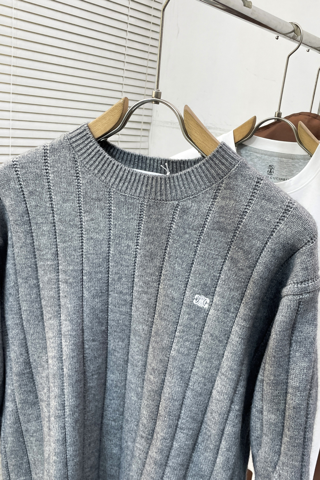 Balenciaga Shirt Wool Gray Loose Fit Xs-s-l