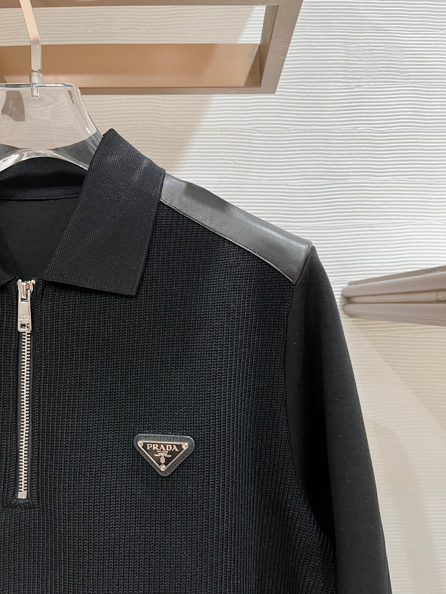 Prada Hoodie Wool Black Slim Fit M-l-xl