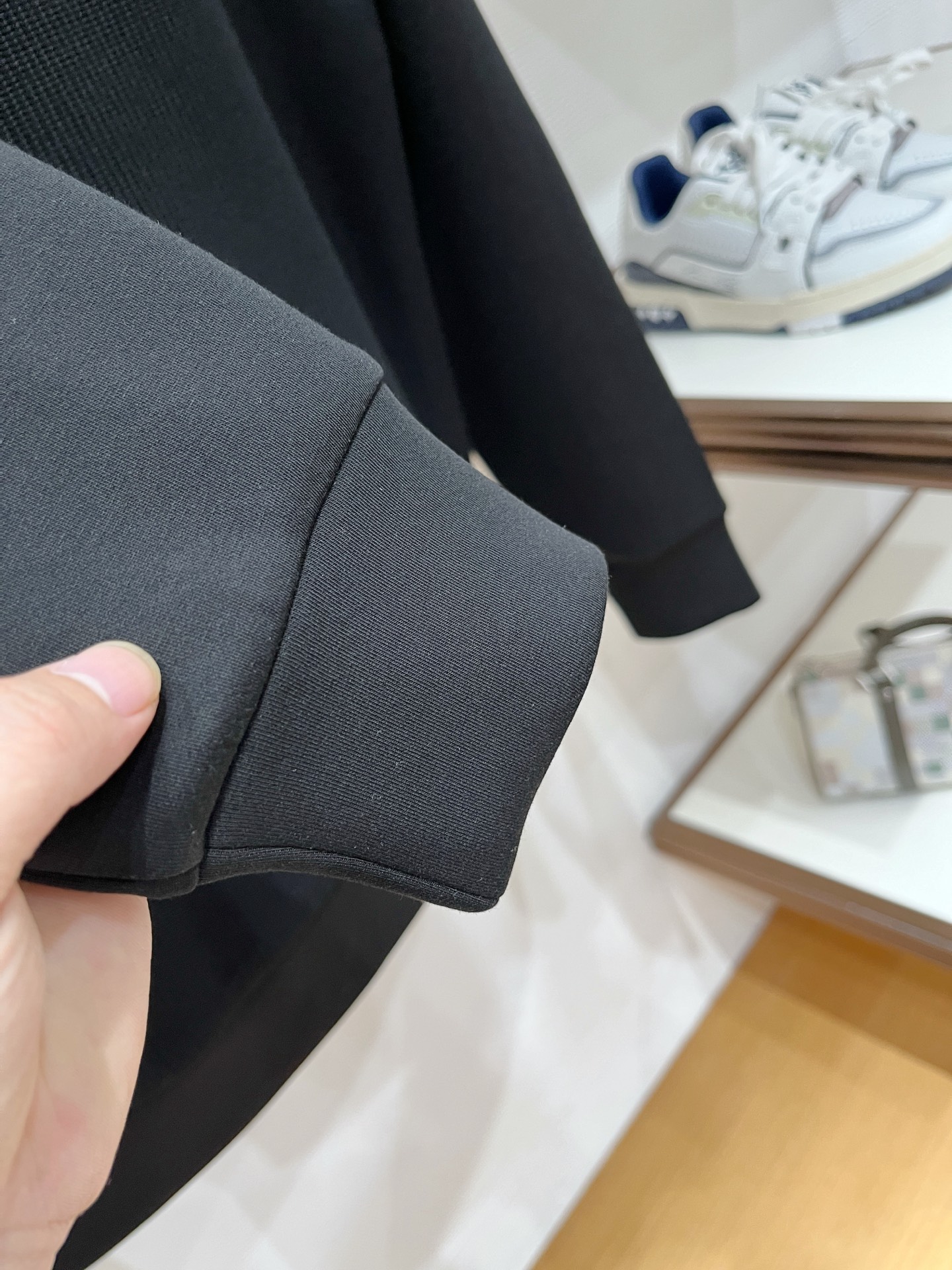 Prada Hoodie Wool Black Slim Fit M-l-xl