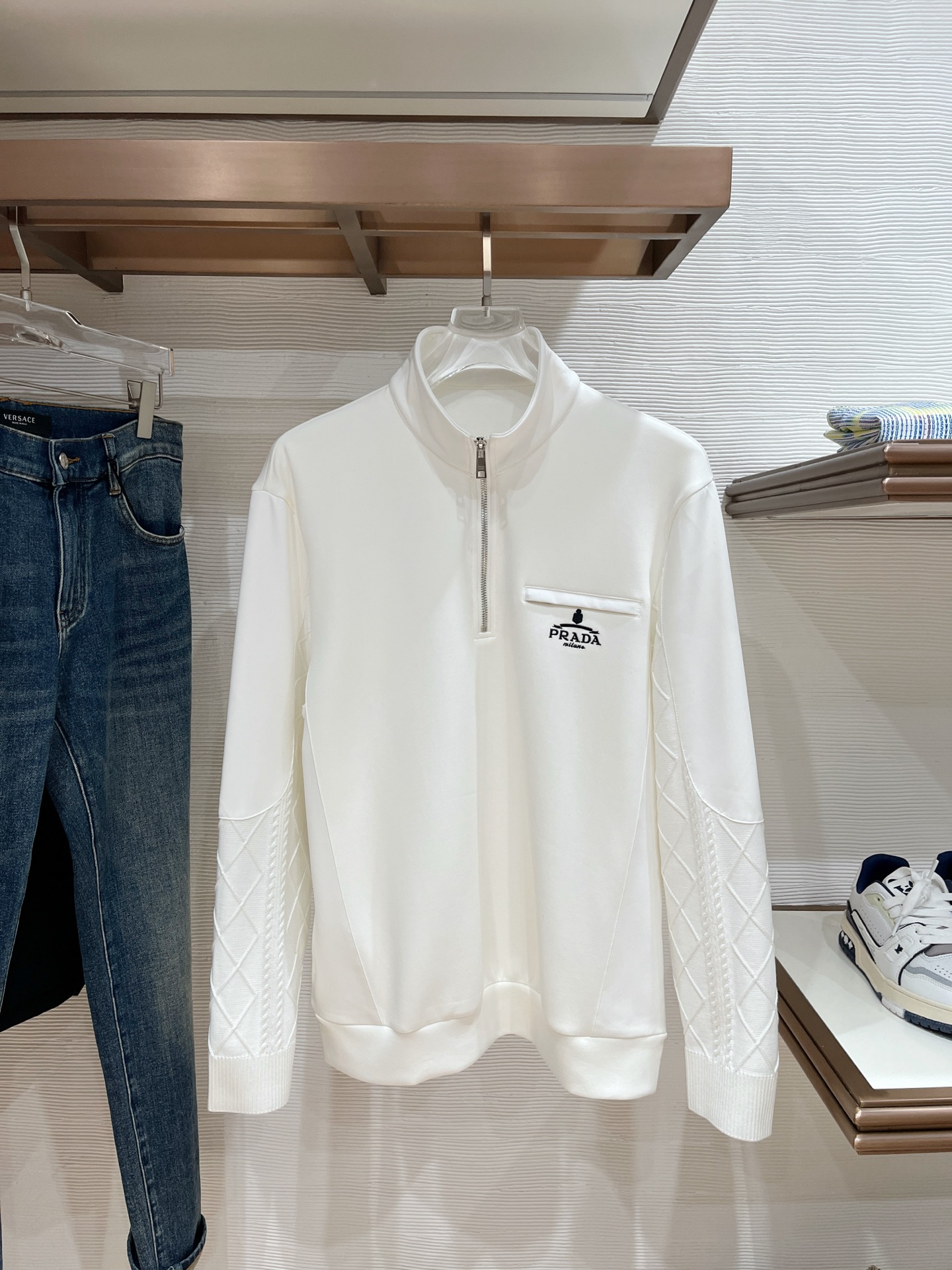 Prada Hoodie Wool Black Slim Fit M-l-xl