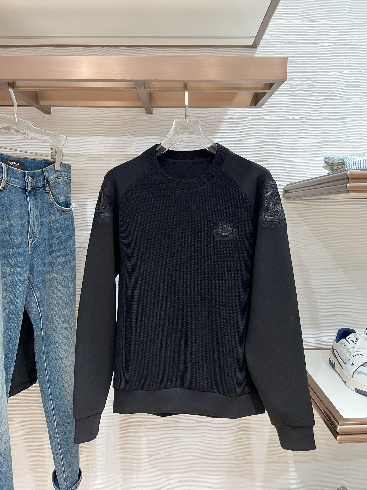 Burberry Hoodie Wool Black Slim Fit M-l-xl