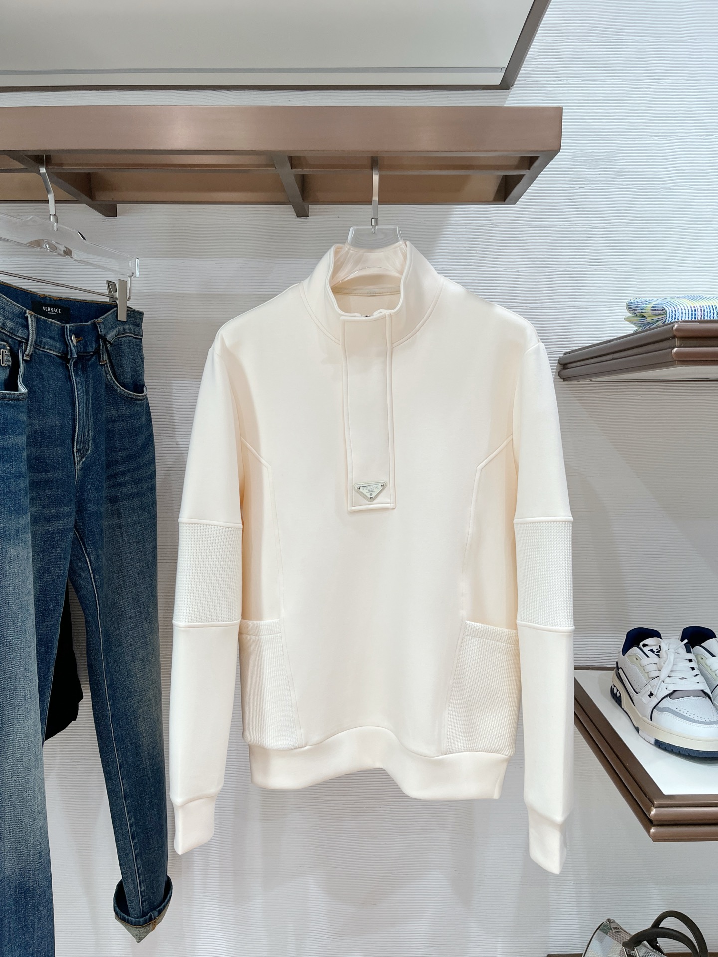 Prada Hoodie Wool Black Slim Fit M-l-xl