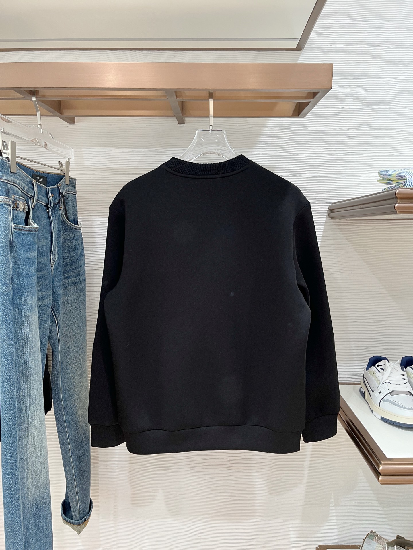 Moncler Hoodie Wool Black Slim Fit M-l-xl