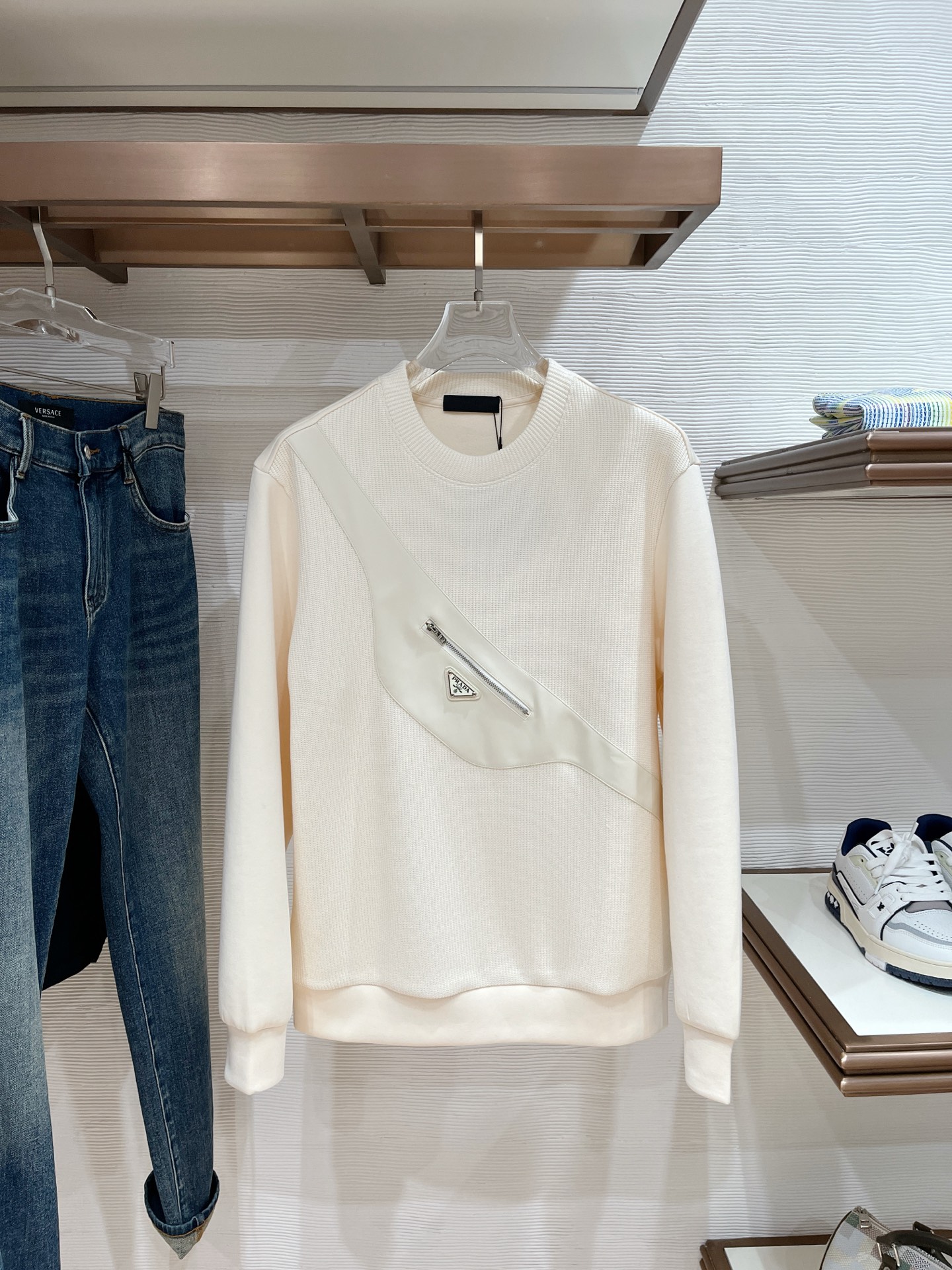 Prada Hoodie Wool Black Slim Fit M-l-xl