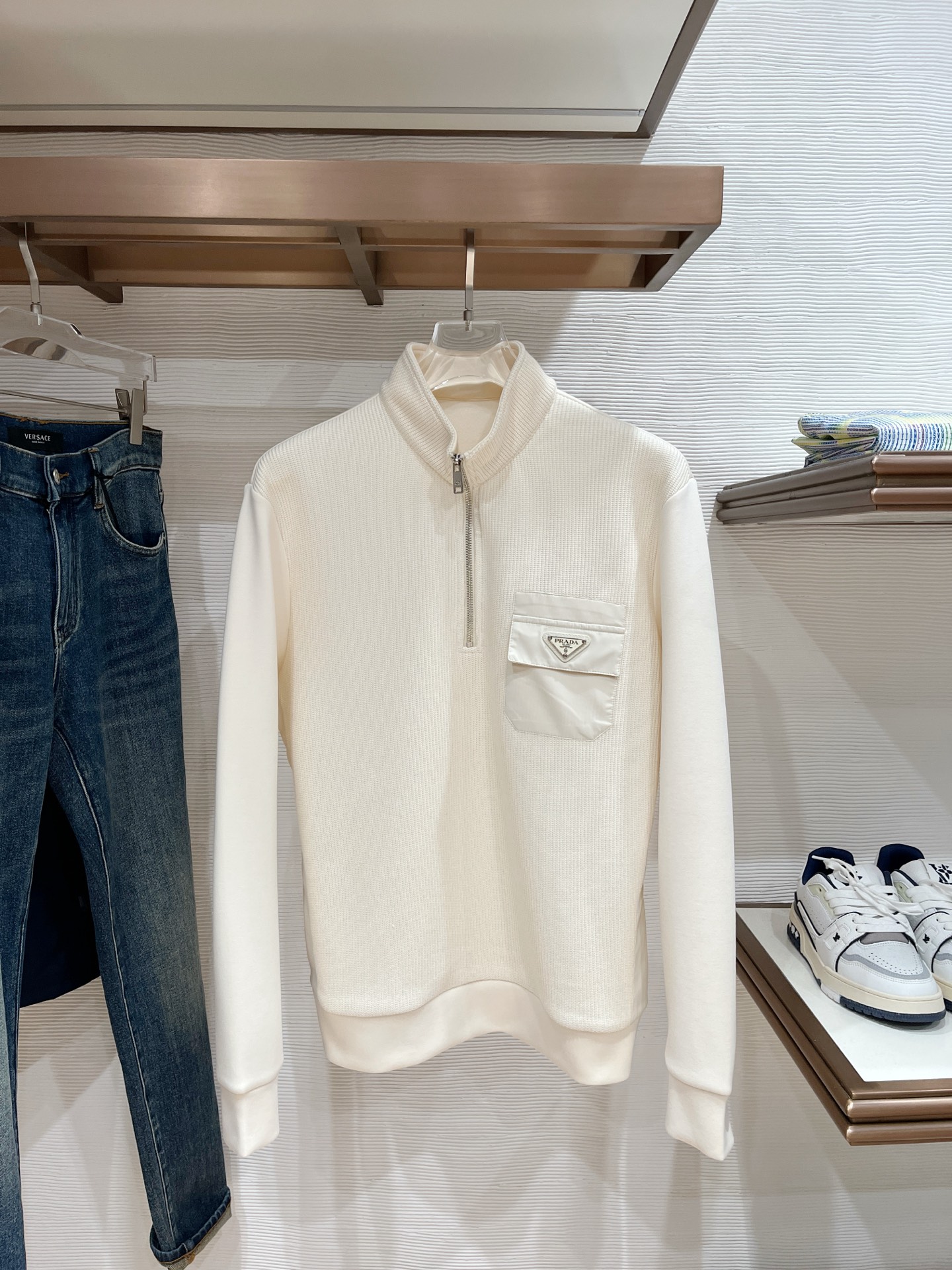 Prada Hoodie Wool Black Slim Fit M-l-xl