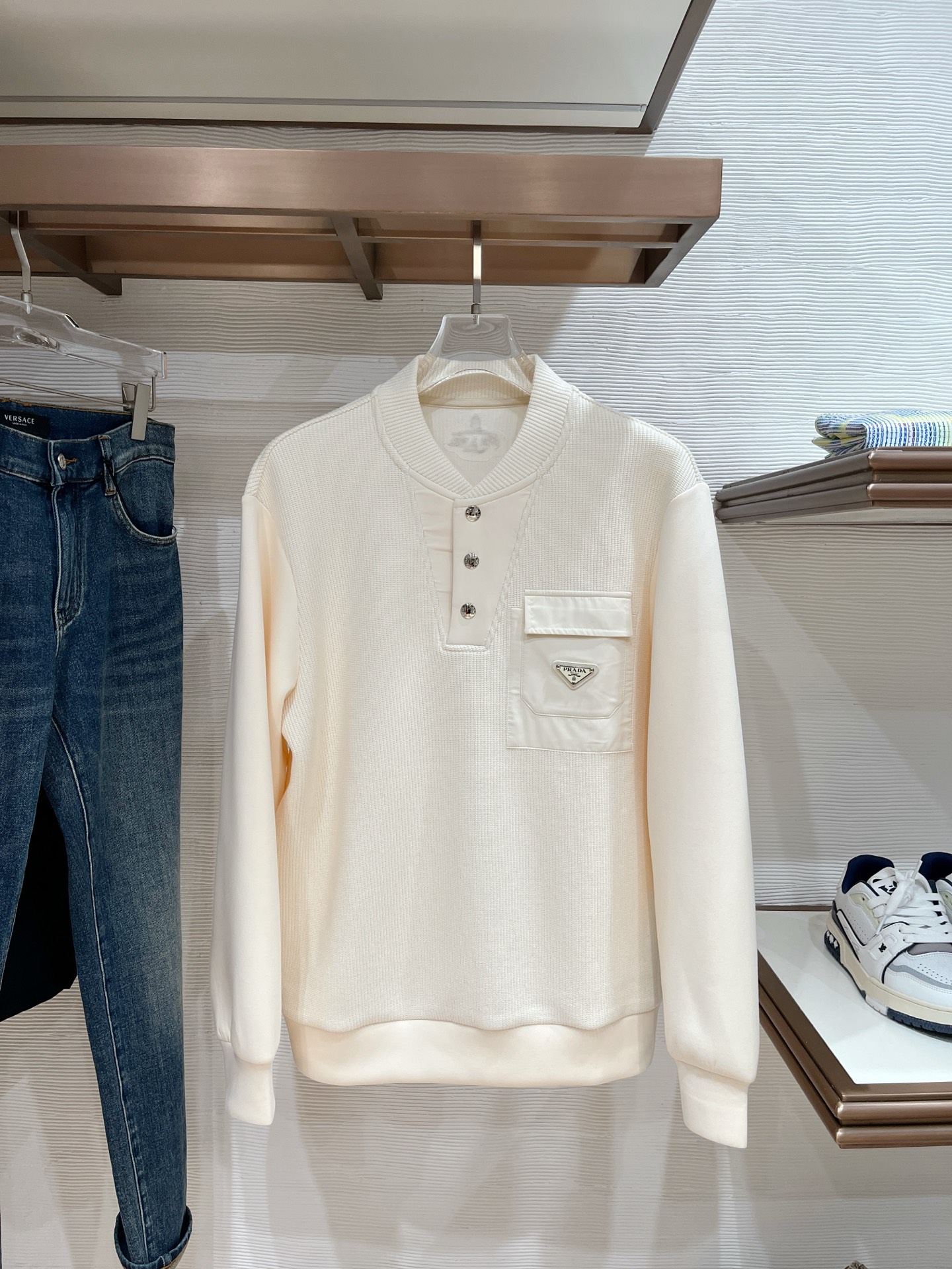 Prada Hoodie Wool Black Slim Fit M-l-xl