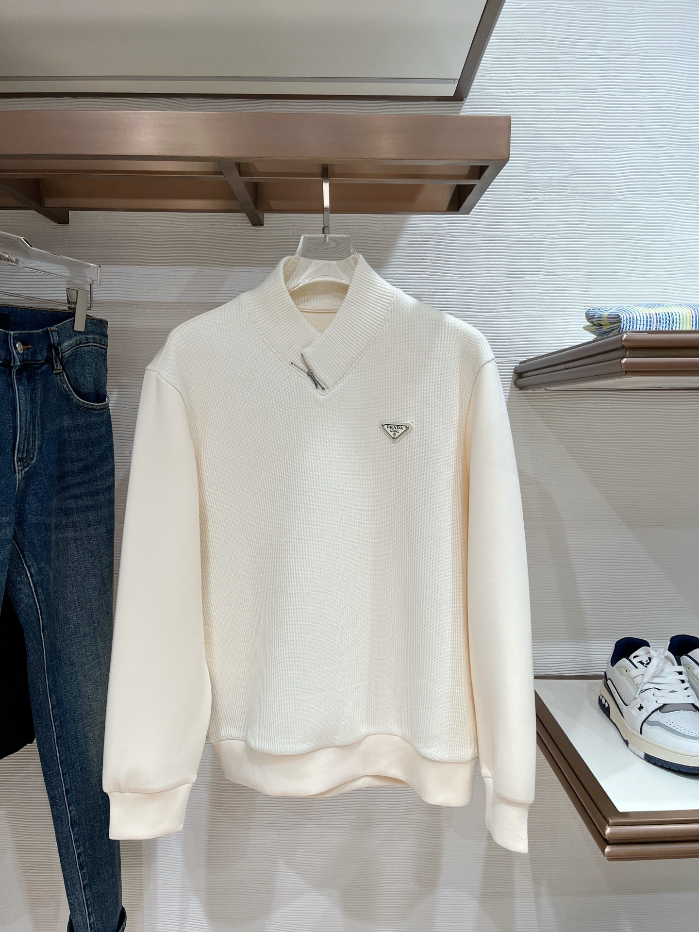 Prada Hoodie Wool Black Slim Fit M-l-xl