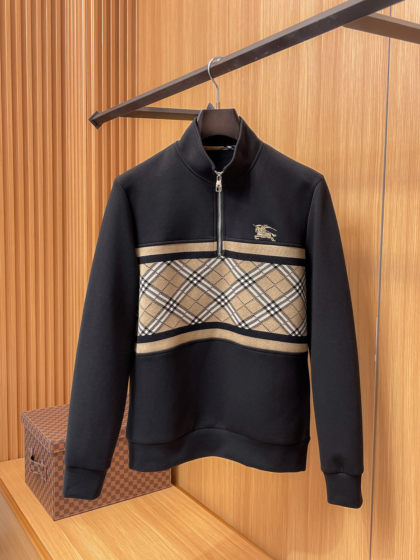 Burberry Hoodie Wool Black Slim Fit M-l-xl