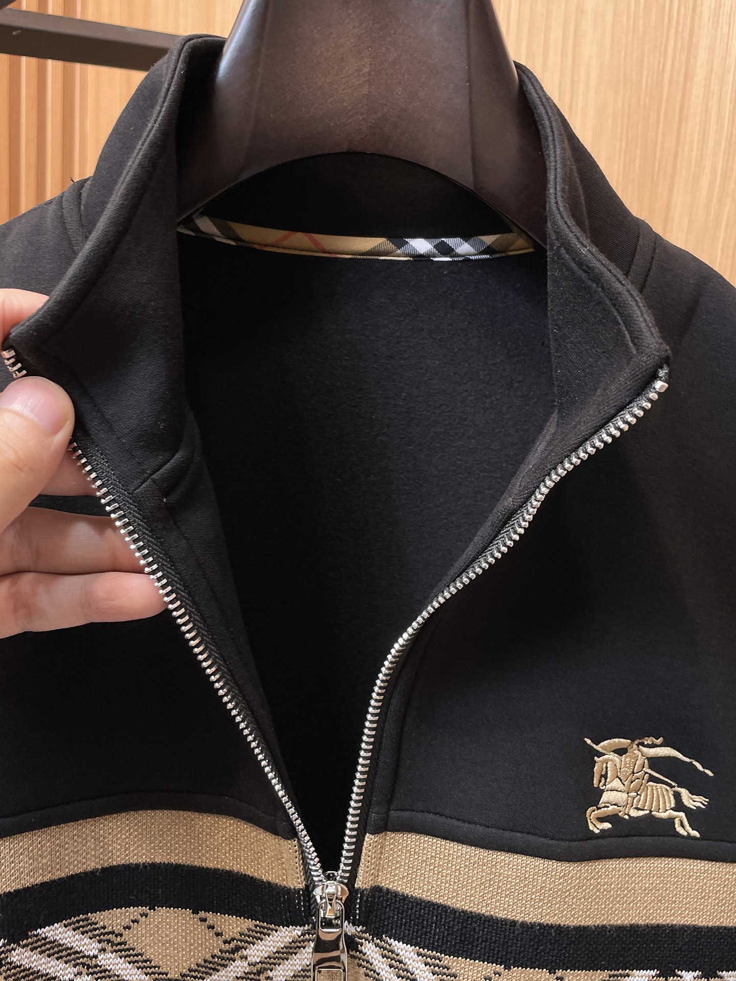 Burberry Hoodie Wool Black Slim Fit M-l-xl