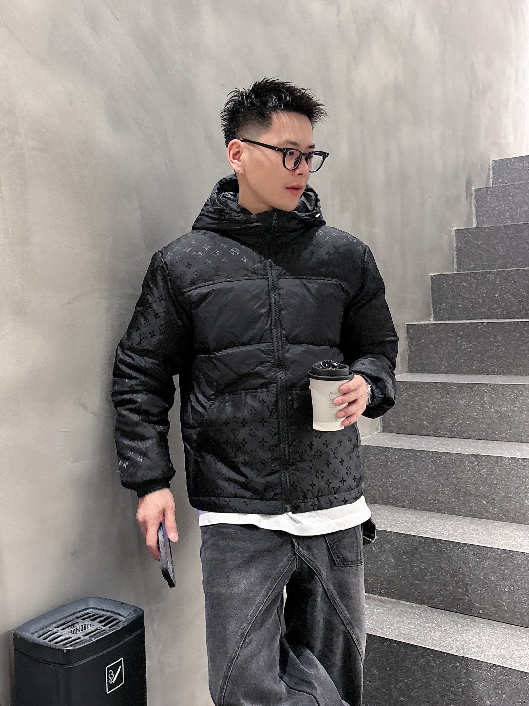 Louis Vuitton Down Jacket Goose Down Black S-m-l-xl