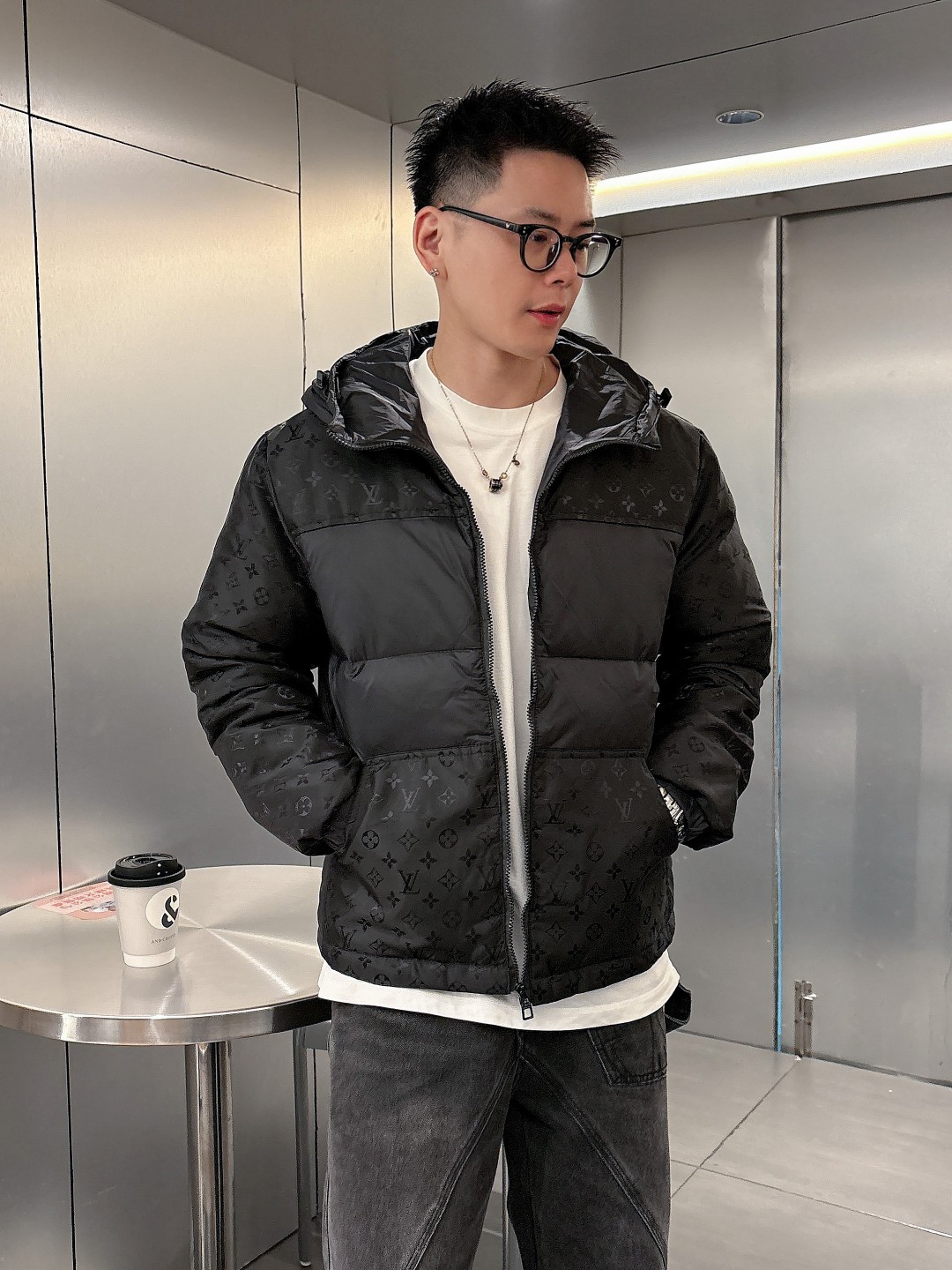 Louis Vuitton Down Jacket Goose Down Black S-m-l-xl