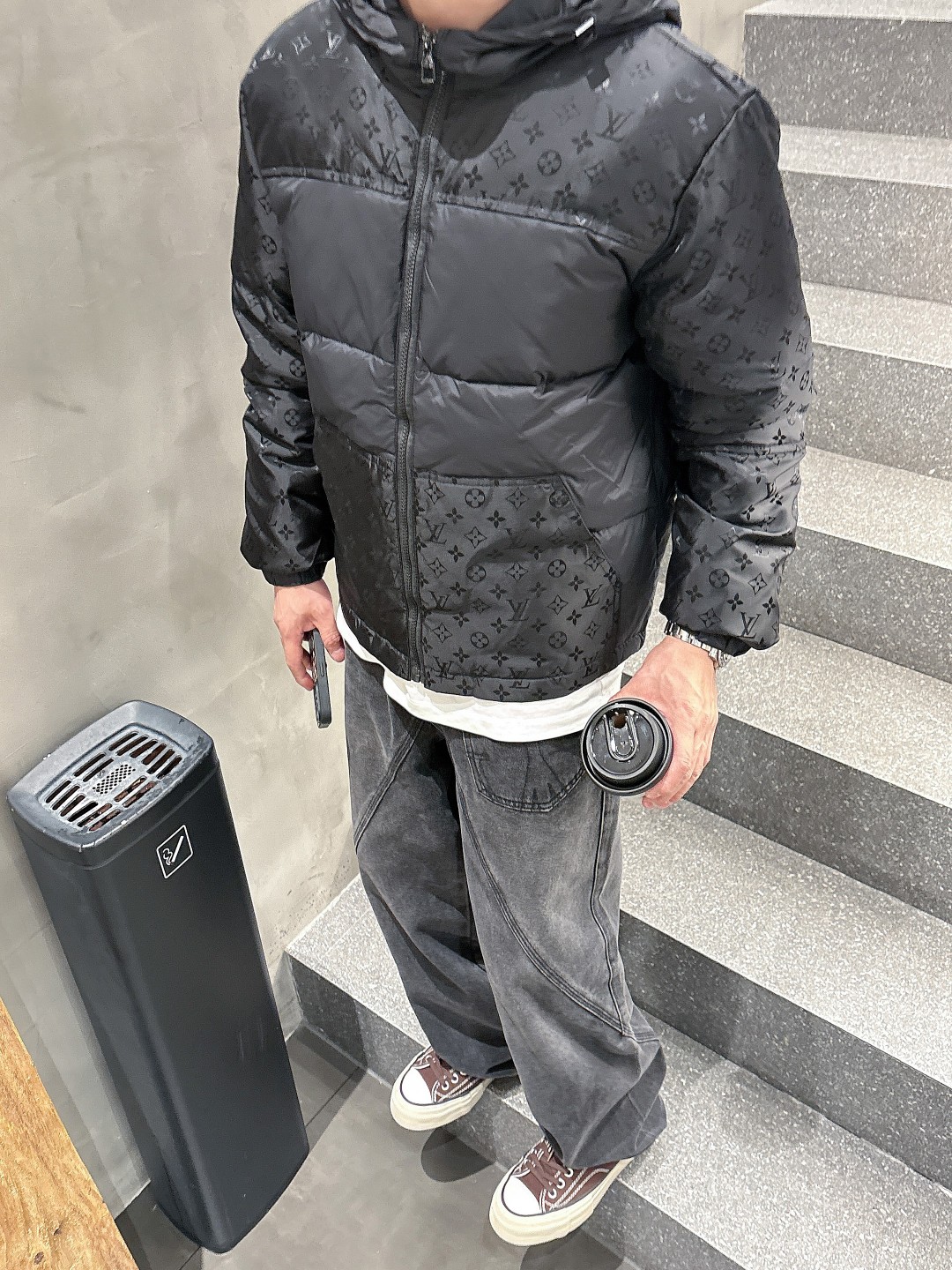 Louis Vuitton Down Jacket Goose Down Black S-m-l-xl