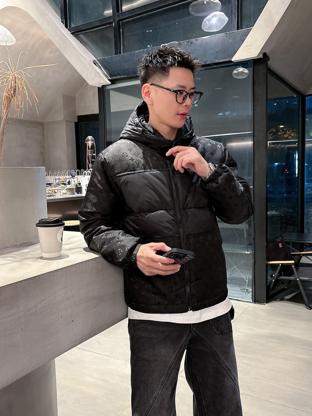 Louis Vuitton Down Jacket Goose Down Black S-m-l-xl