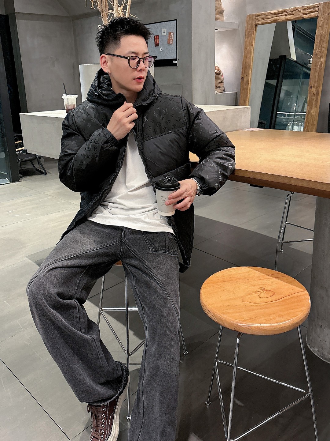 Louis Vuitton Down Jacket Goose Down Black S-m-l-xl