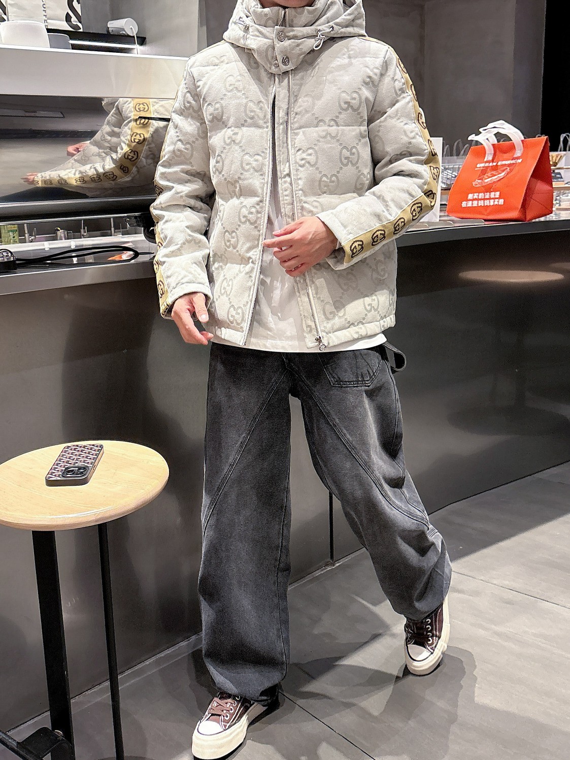 Gucci Down Jacket Goose Down Red S-m-l-xl