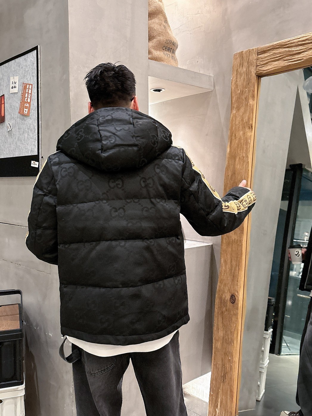 Gucci Down Jacket Goose Down Black S-m-l-xl