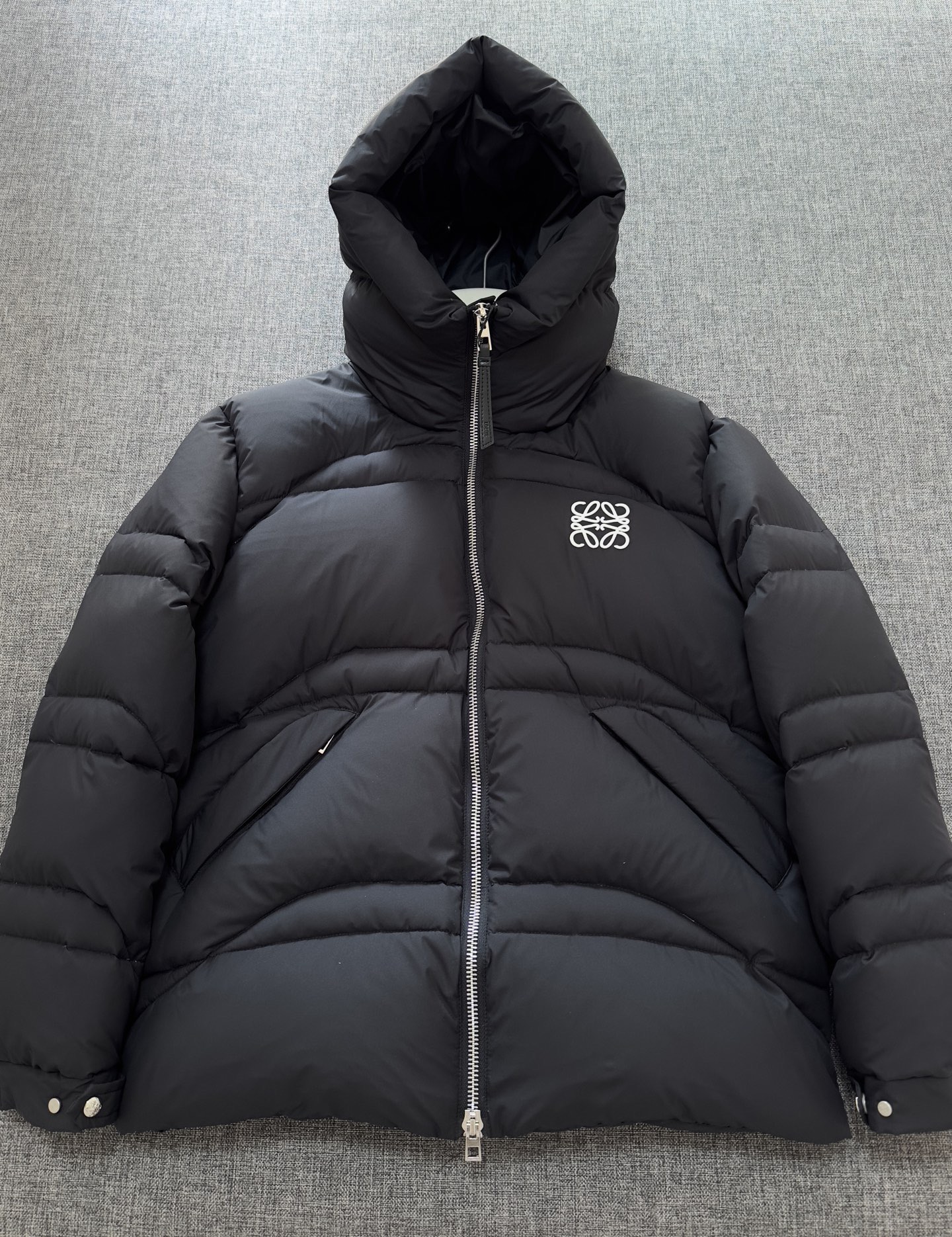 Loewe Couple Down Jacket Polyester Black Hooded S-m-l-xl