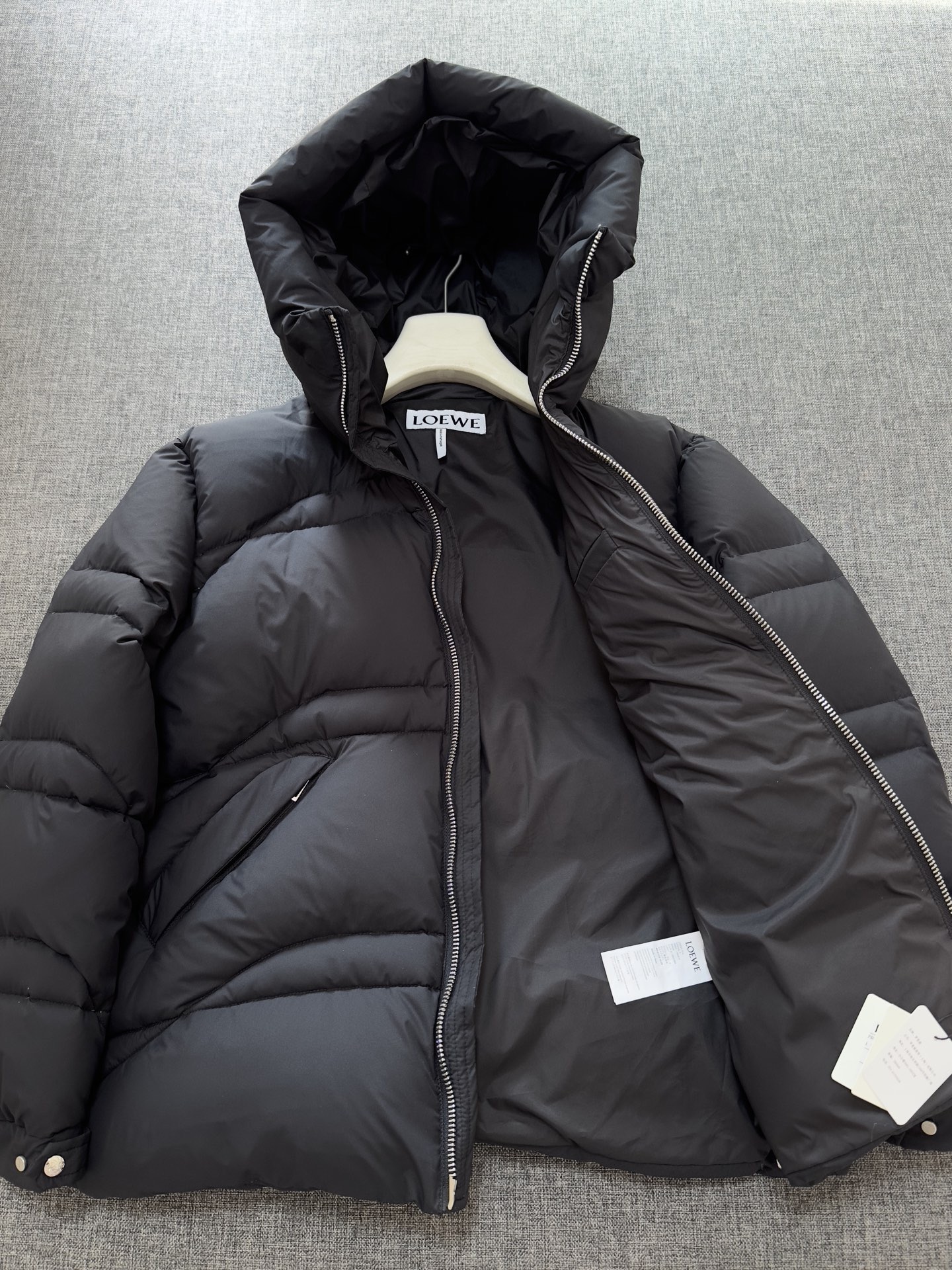 Loewe Couple Down Jacket Polyester Black Hooded S-m-l-xl