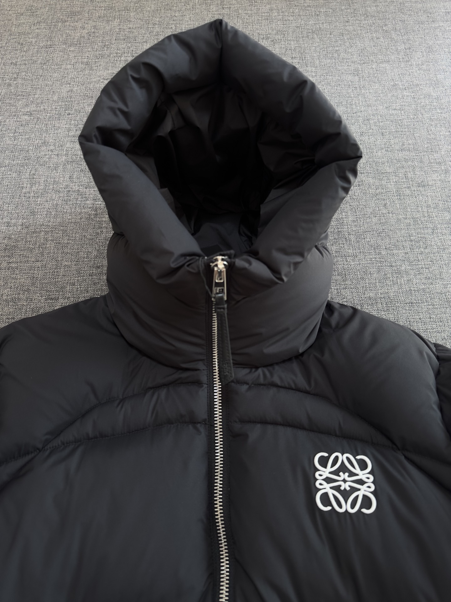 Loewe Couple Down Jacket Polyester Black Hooded S-m-l-xl