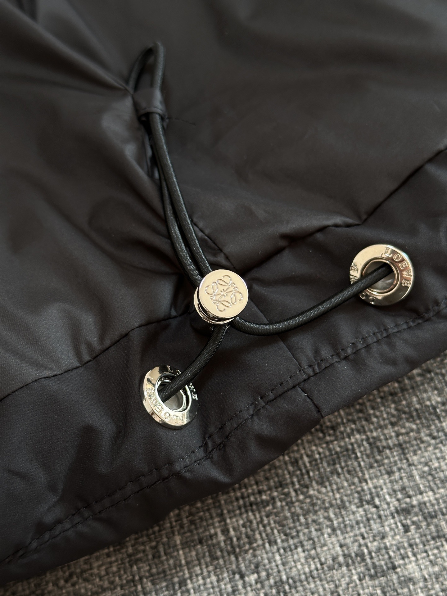 Loewe Couple Down Jacket Polyester Black Hooded S-m-l-xl