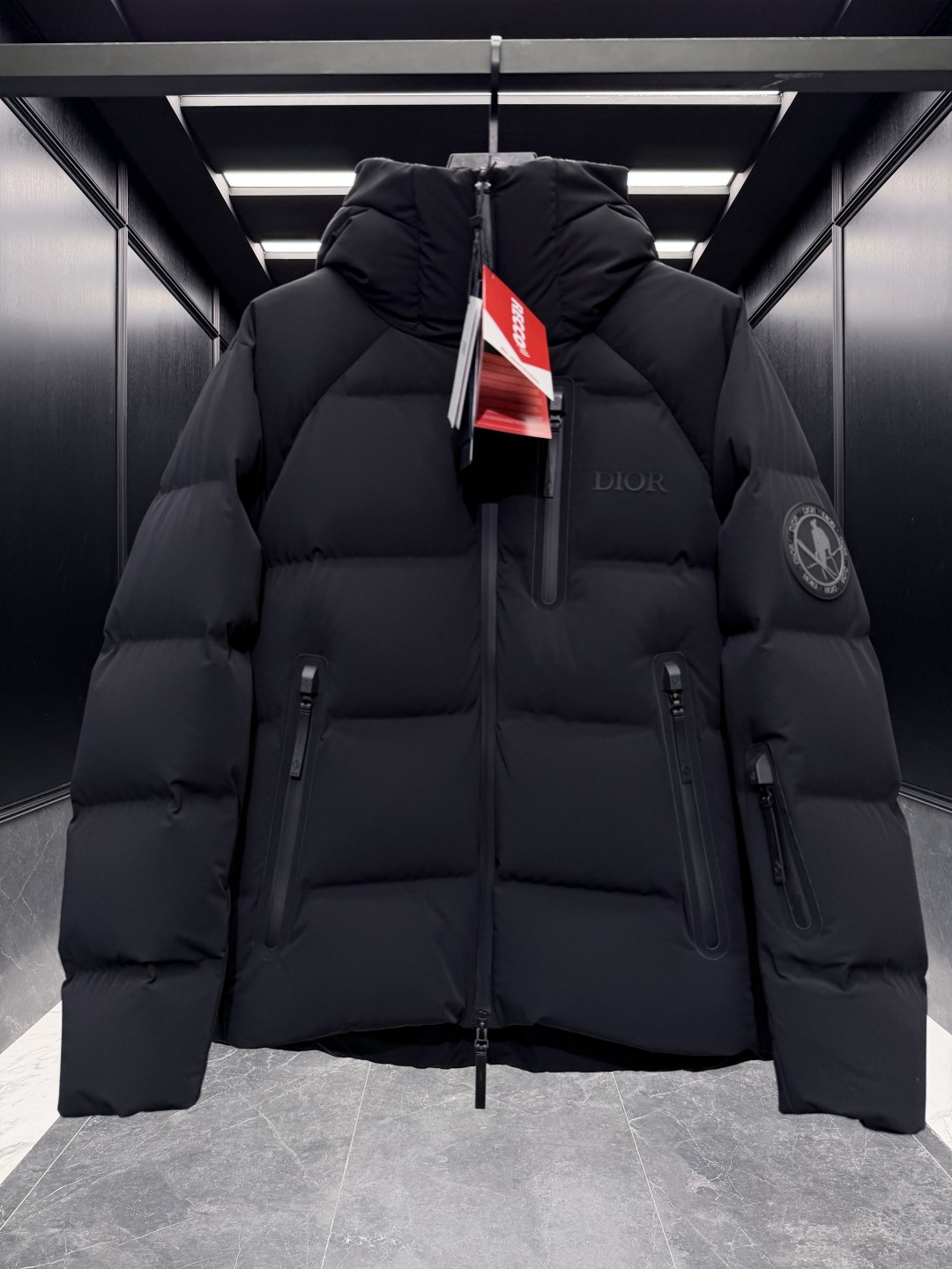Dior Couple Down Jacket Goose Down Black Hooded S-m-l
