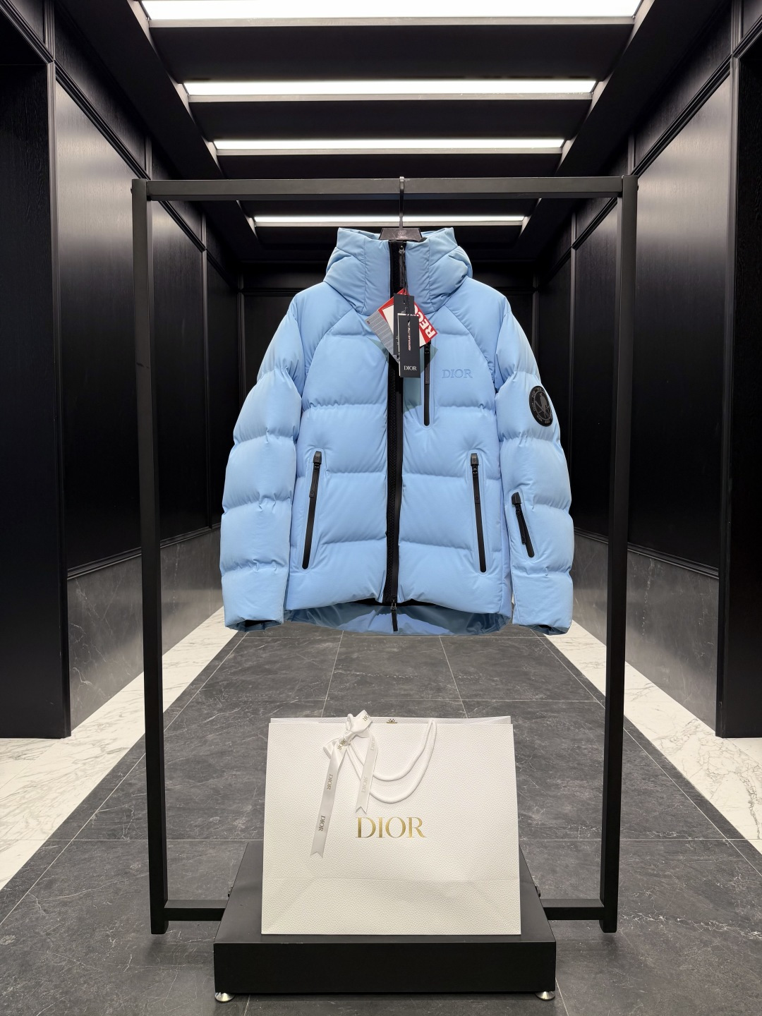 Dior Couple Down Jacket Goose Down Black Hooded S-m-l