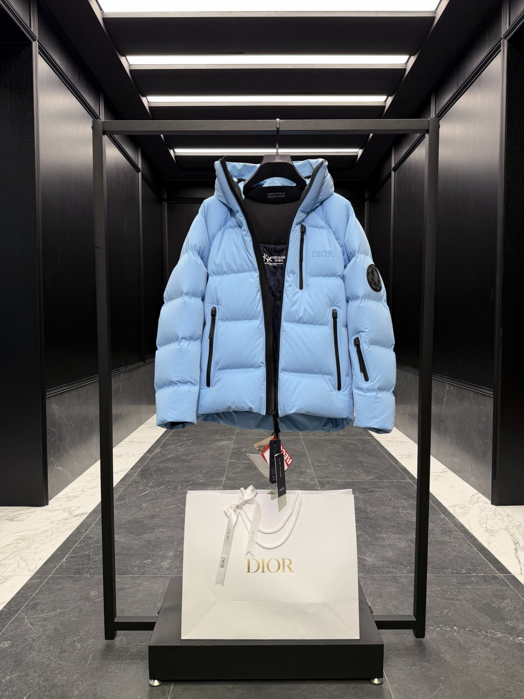 Dior Couple Down Jacket Goose Down Black Hooded S-m-l