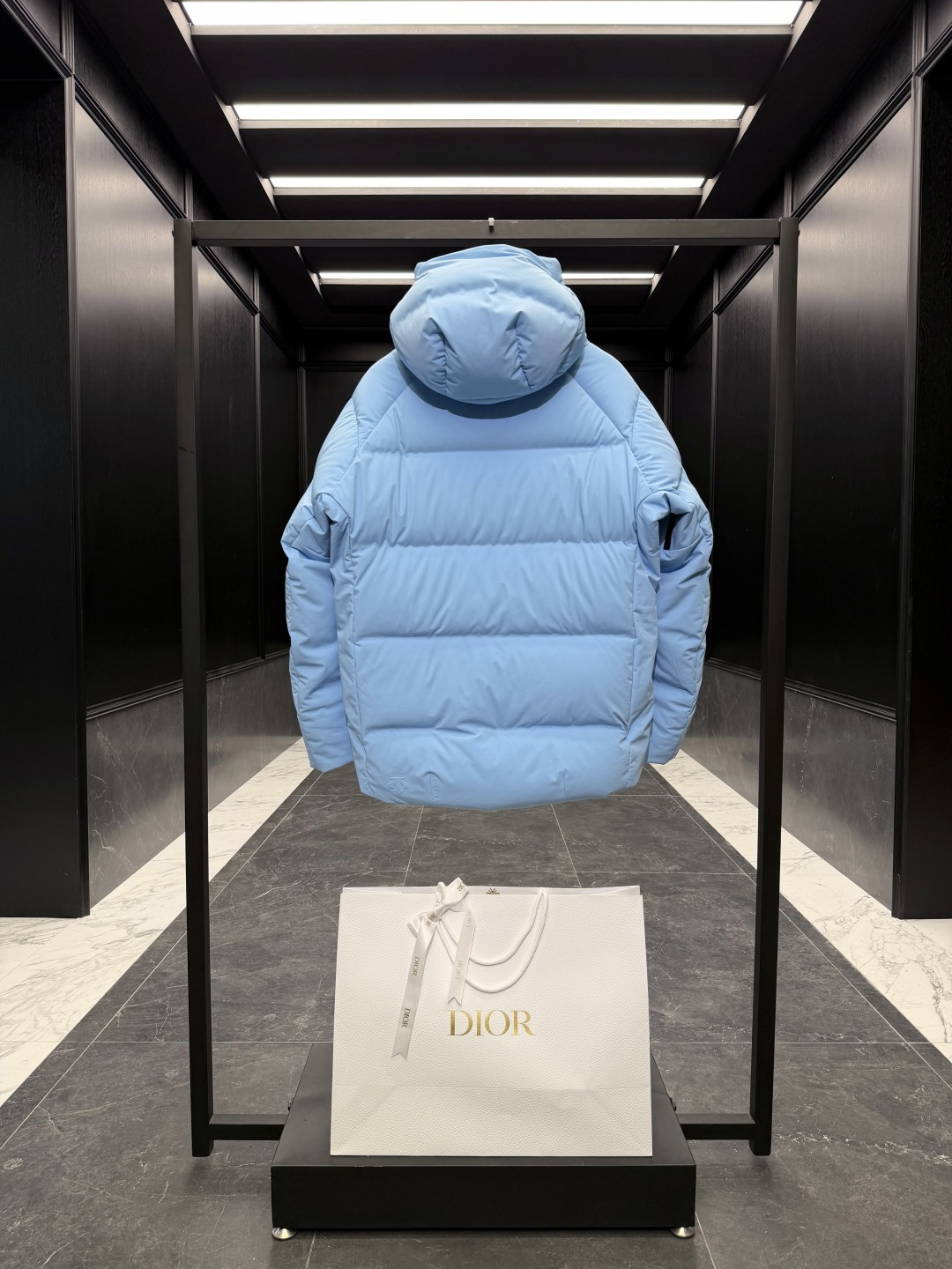 Dior Couple Down Jacket Goose Down Black Hooded S-m-l