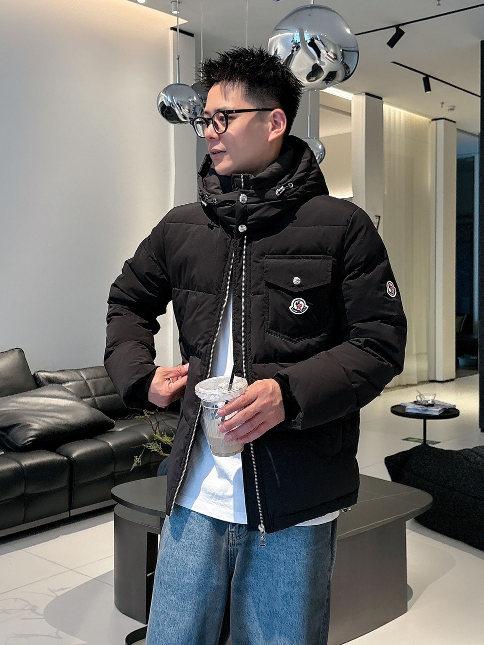 Moncler Down Jacket Goose Down Black S-m-l-xl