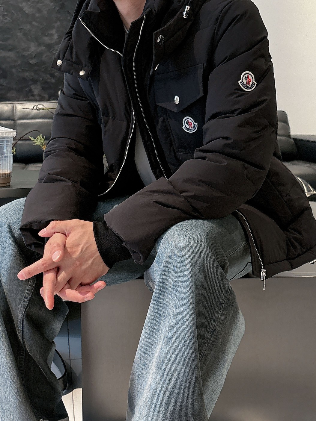 Moncler Down Jacket Goose Down Black S-m-l-xl