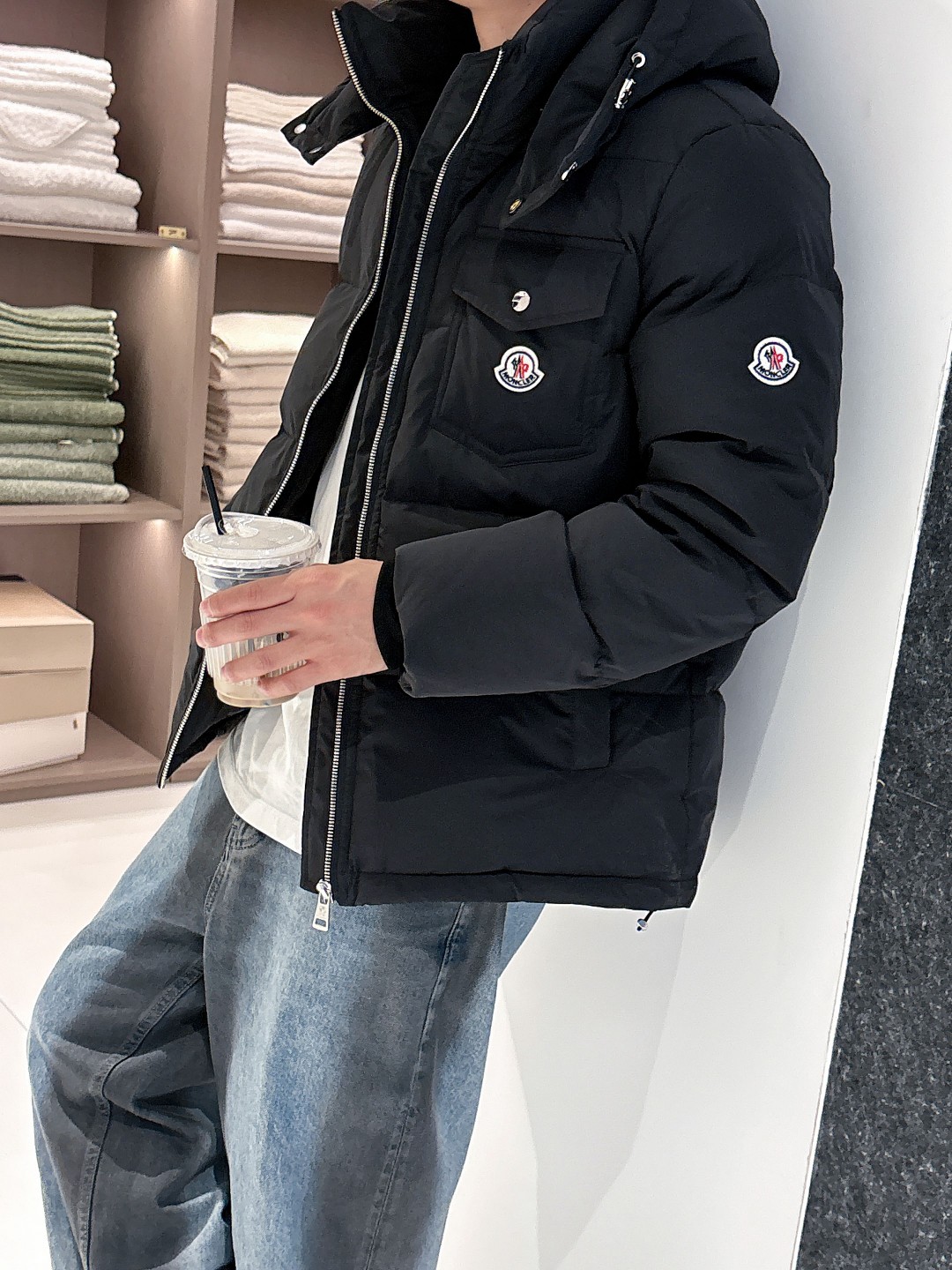 Moncler Down Jacket Goose Down Black S-m-l-xl