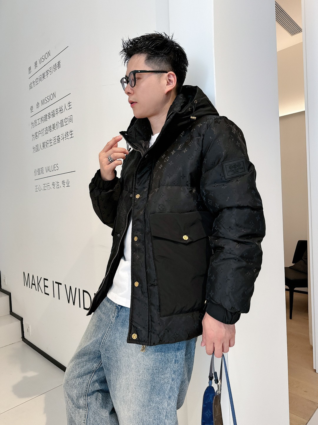 Louis Vuitton Down Jacket Goose Down Black S-m-l-xl