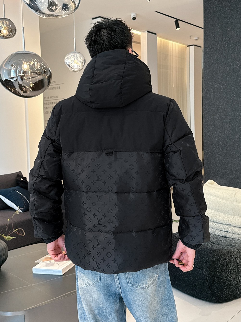 Louis Vuitton Down Jacket Goose Down Black S-m-l-xl