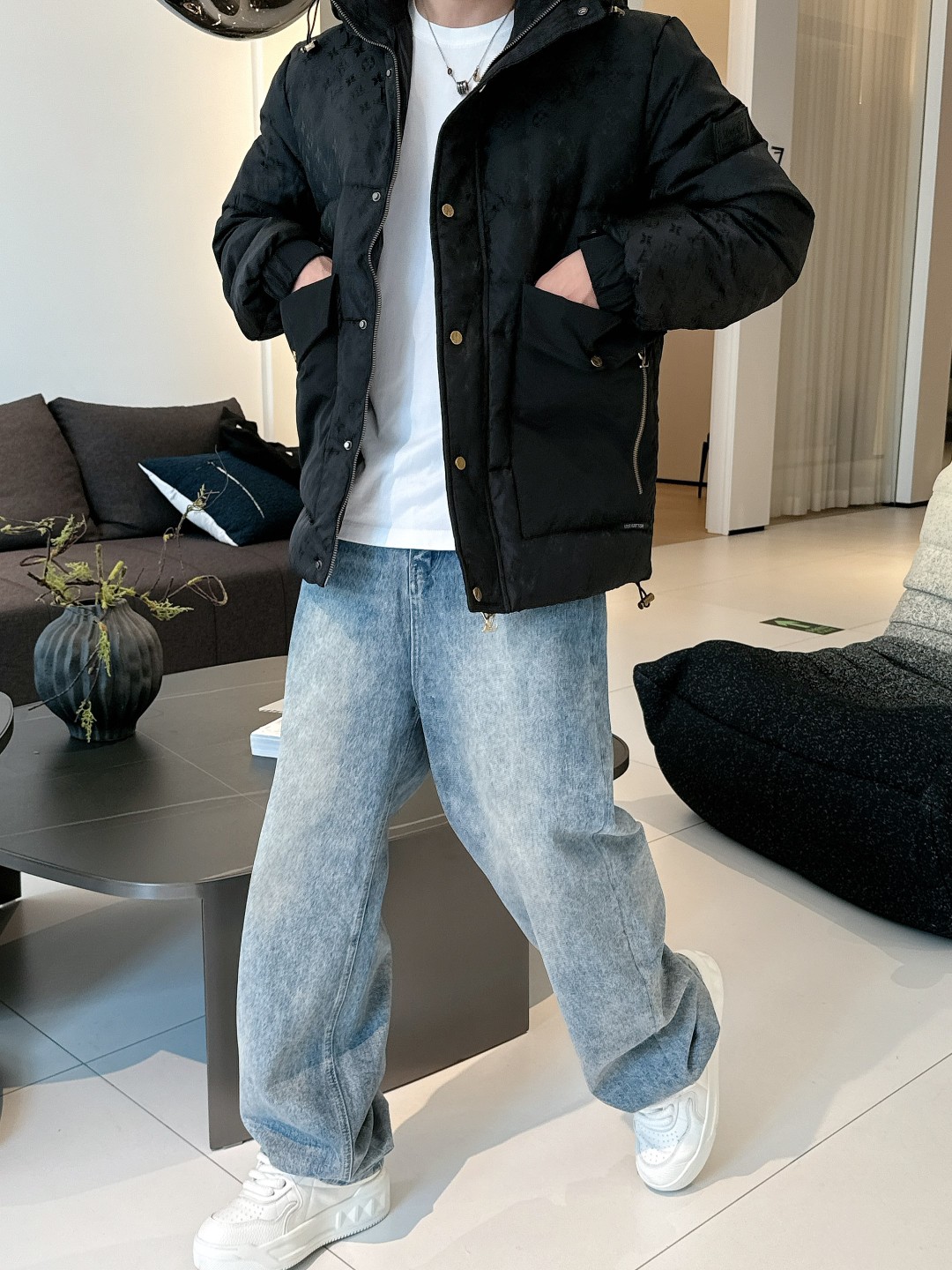 Louis Vuitton Down Jacket Goose Down Black S-m-l-xl