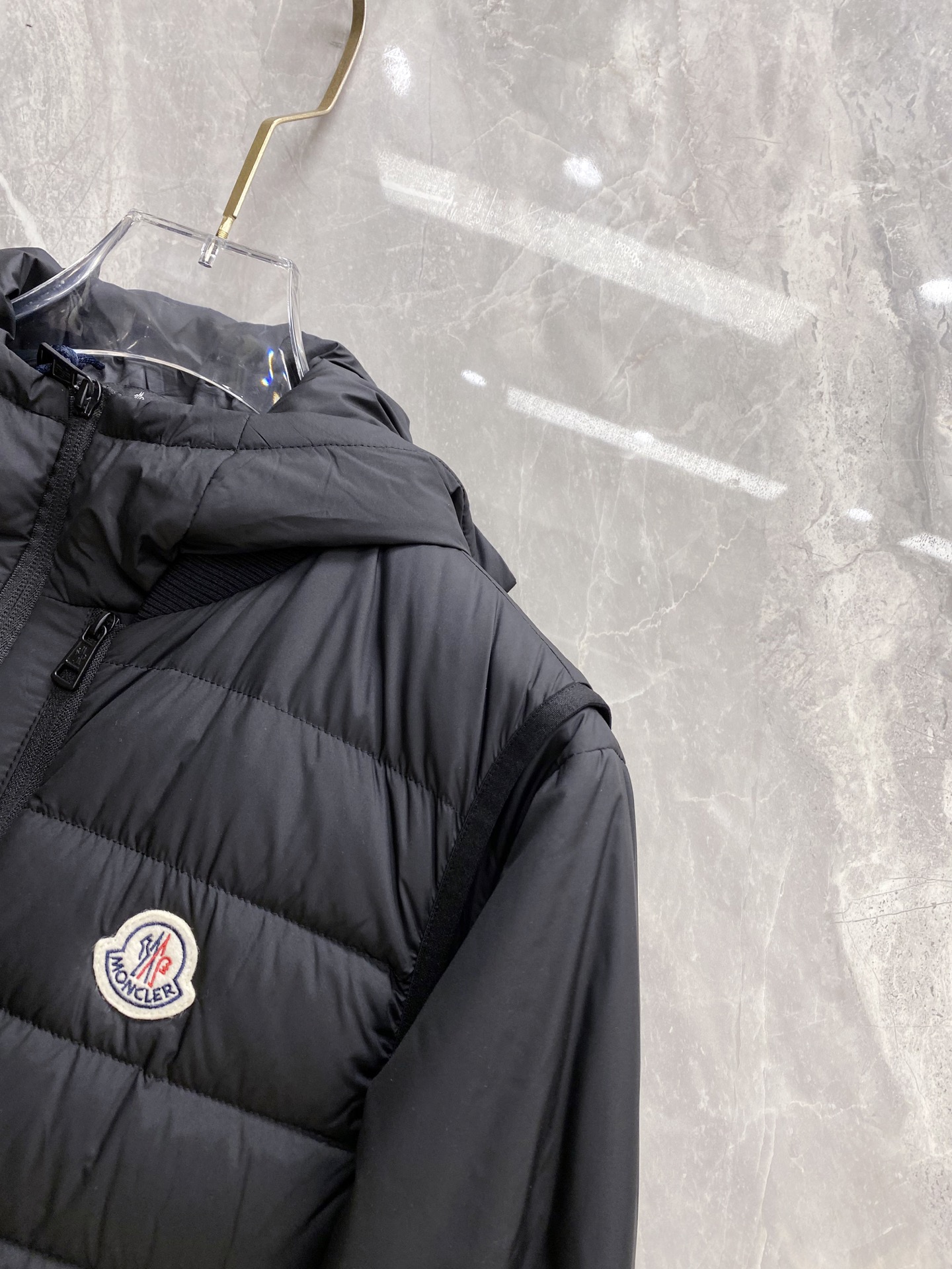 Moncler Vest Black Hooded M-l-54-48-56-50-52