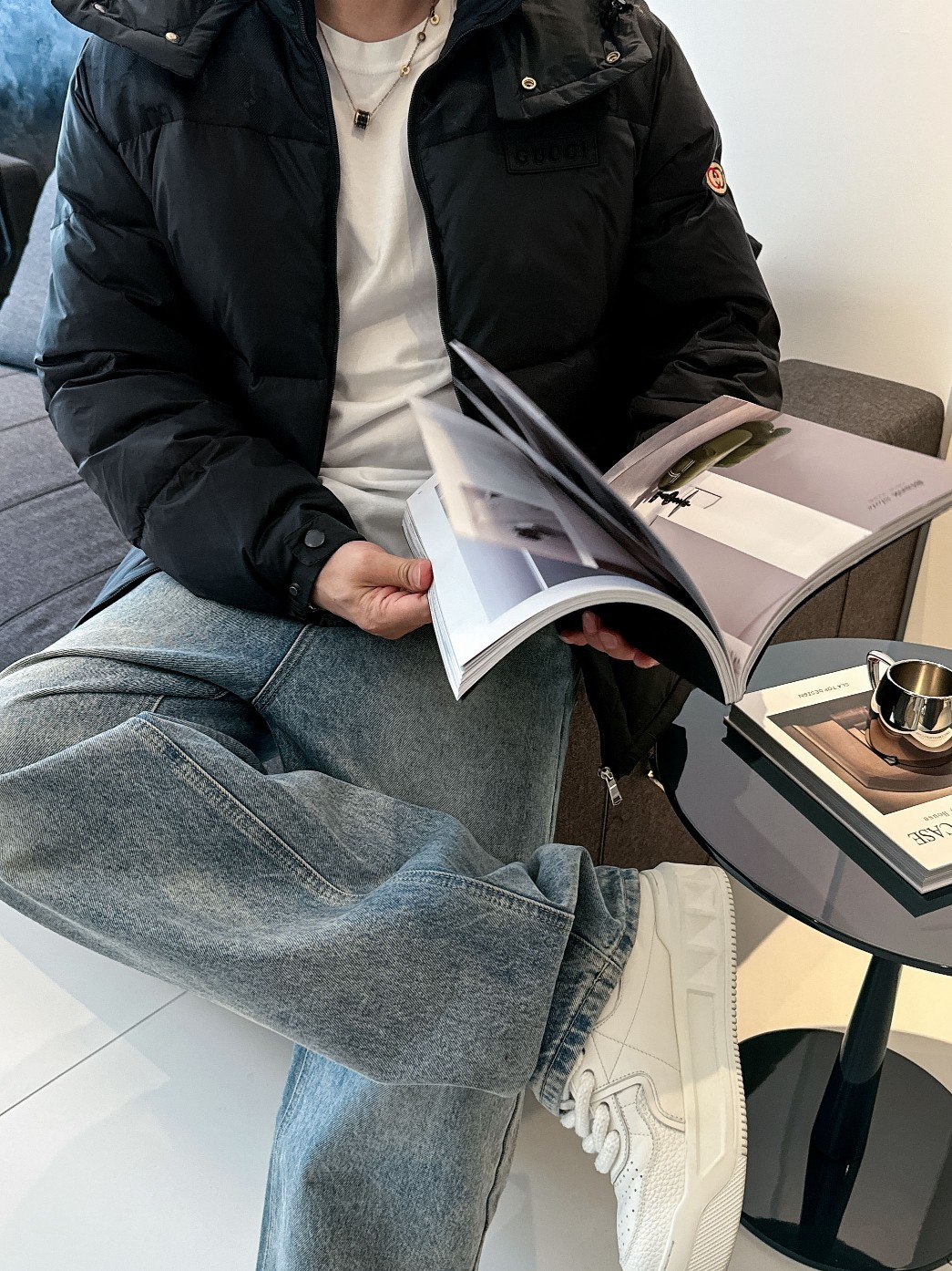 Gucci Down Jacket Goose Down Black S-m-l-xl