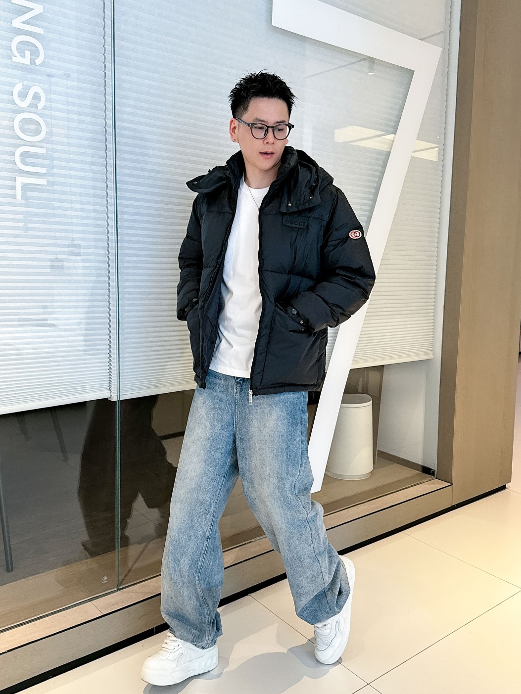 Gucci Down Jacket Goose Down Black S-m-l-xl