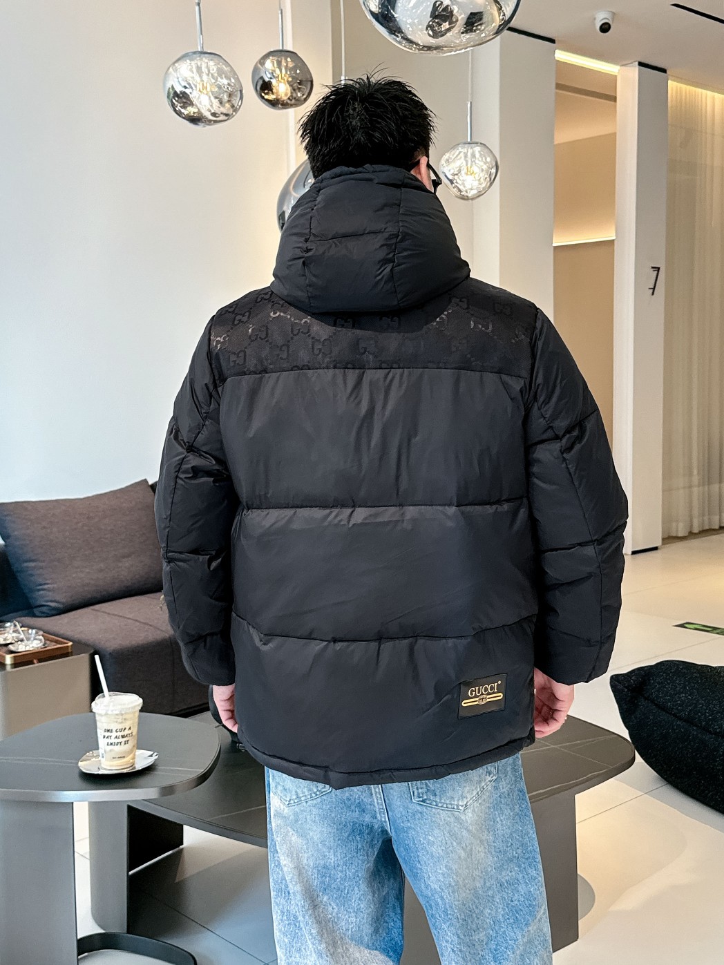 Gucci Down Jacket Goose Down Black S-m-l-xl
