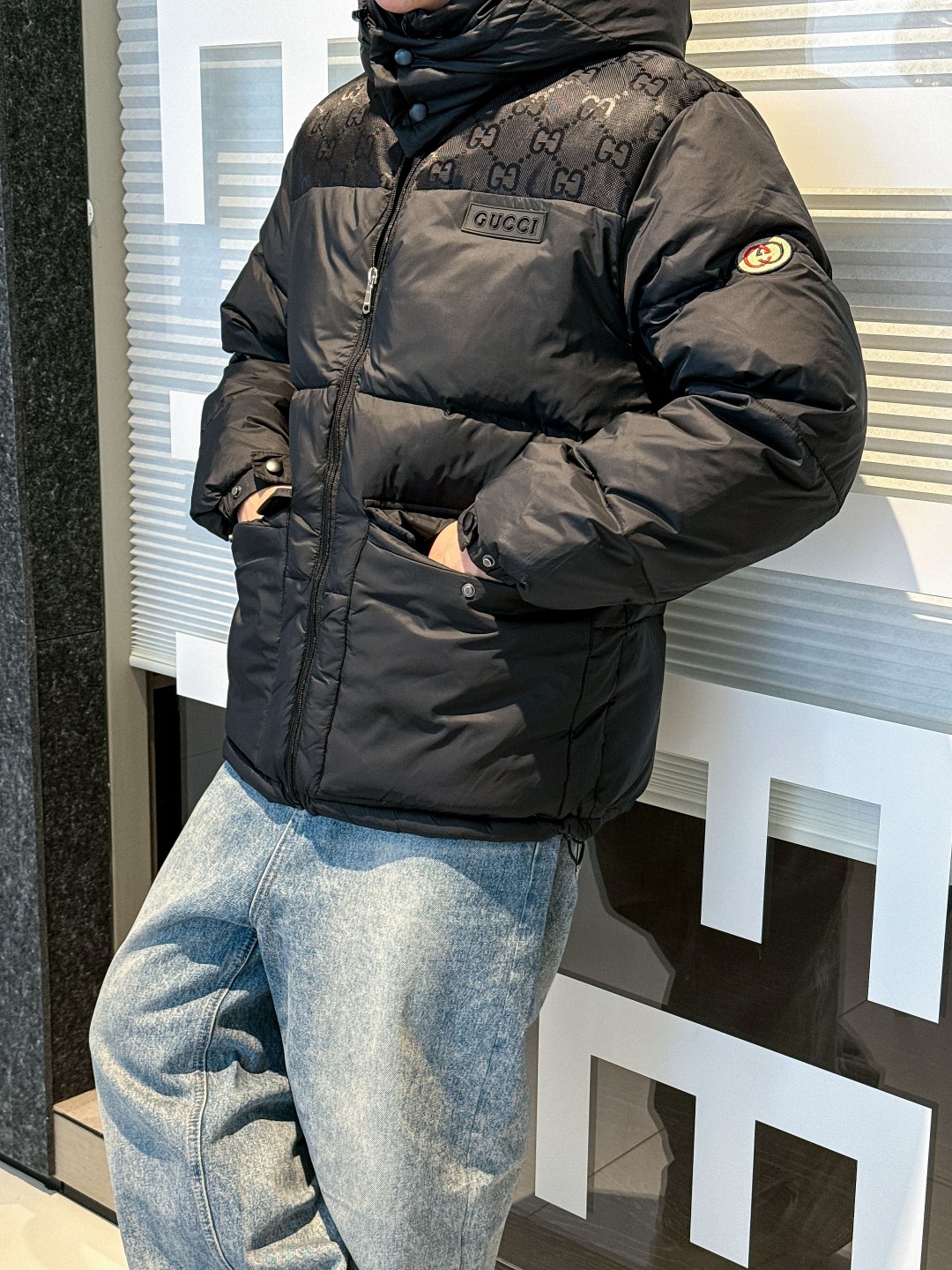 Gucci Down Jacket Goose Down Black S-m-l-xl