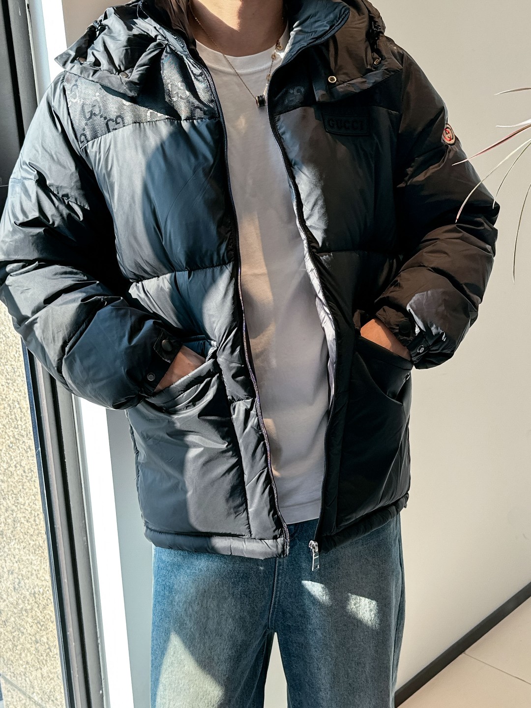 Gucci Down Jacket Goose Down Black S-m-l-xl