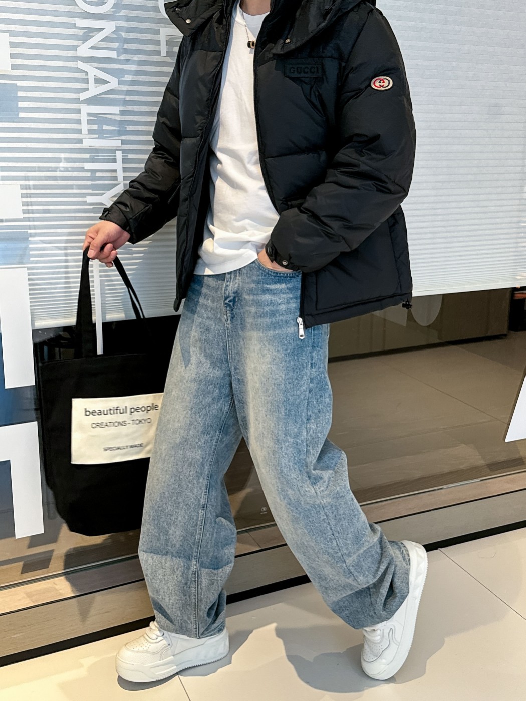 Gucci Down Jacket Goose Down Black S-m-l-xl