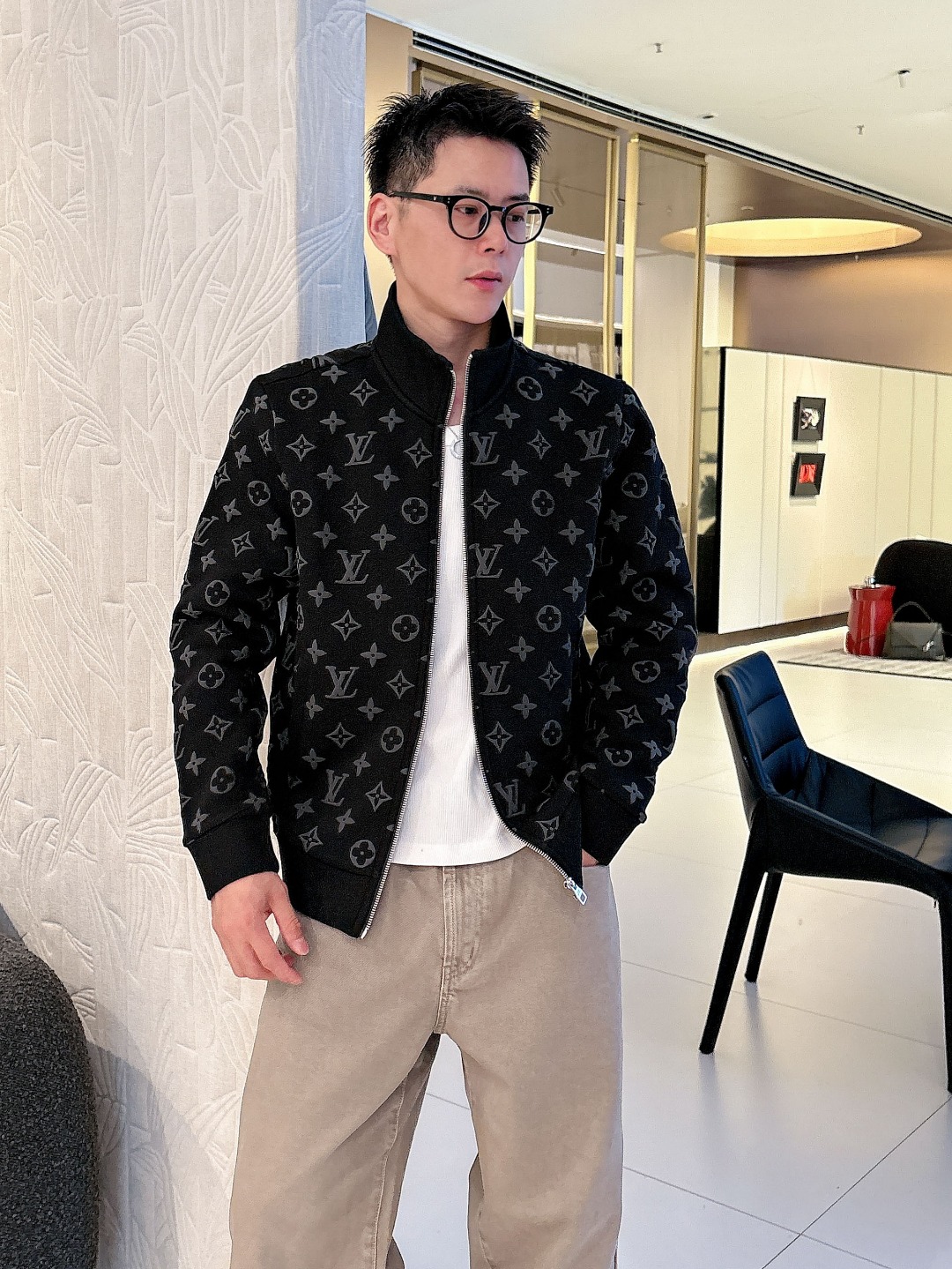 Louis Vuitton Couple Basic Clothing Black Couple Style S-m-l-xl