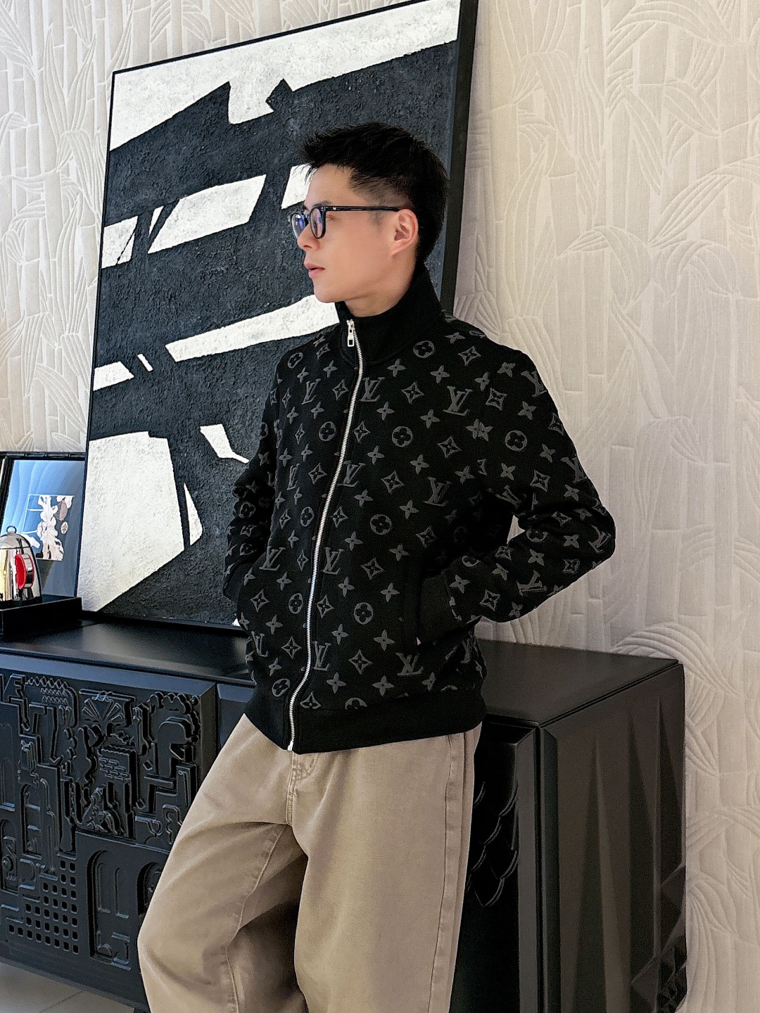 Louis Vuitton Couple Basic Clothing Black Couple Style S-m-l-xl